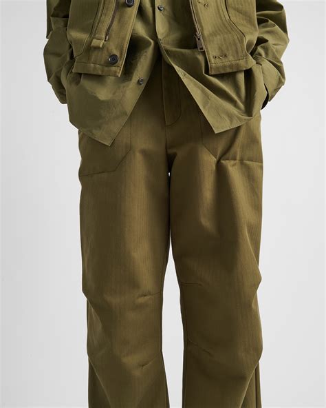 prada tech pants military green|Military Green Cotton Pants .